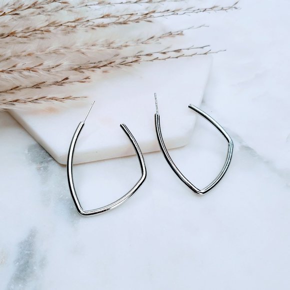 5 for $25 Geometric Half Hoop Statement Earrings - Picture 2 of 9